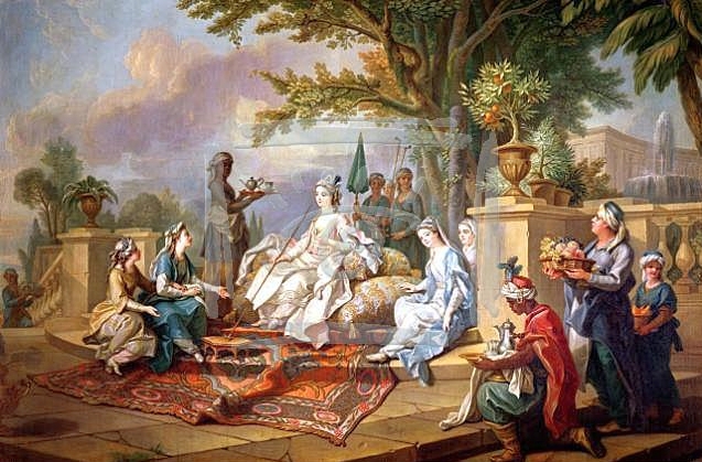 Charles-Amedee-Philippe van Loo Sultana Served by her Eunuchs